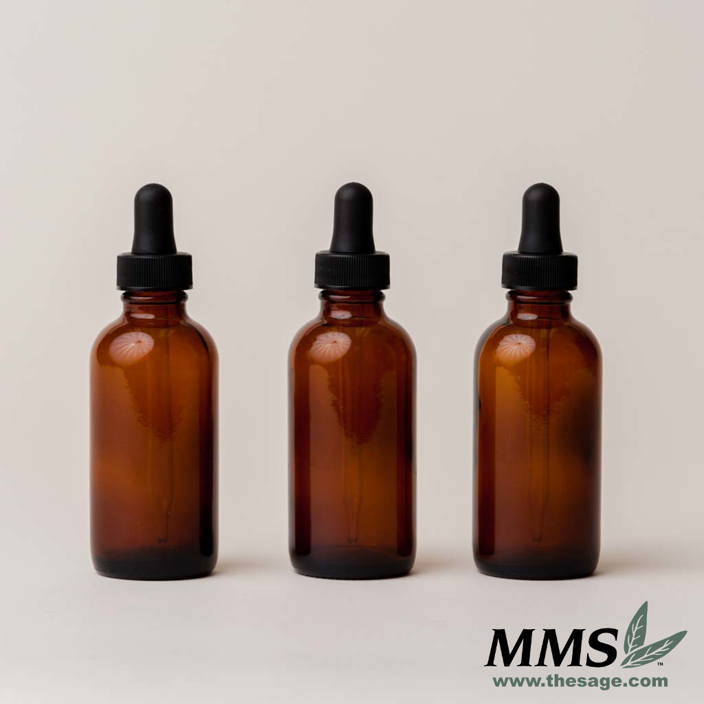 Amber Glass Bottles W/Lid - 1/8oz. - Sage Consulting & Apothecary