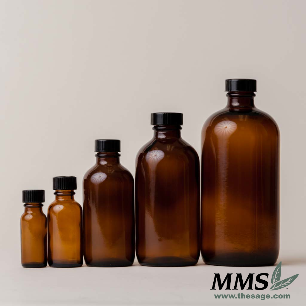 16 oz Amber Glass With Caps – Majestic Mountain Sage, Inc.