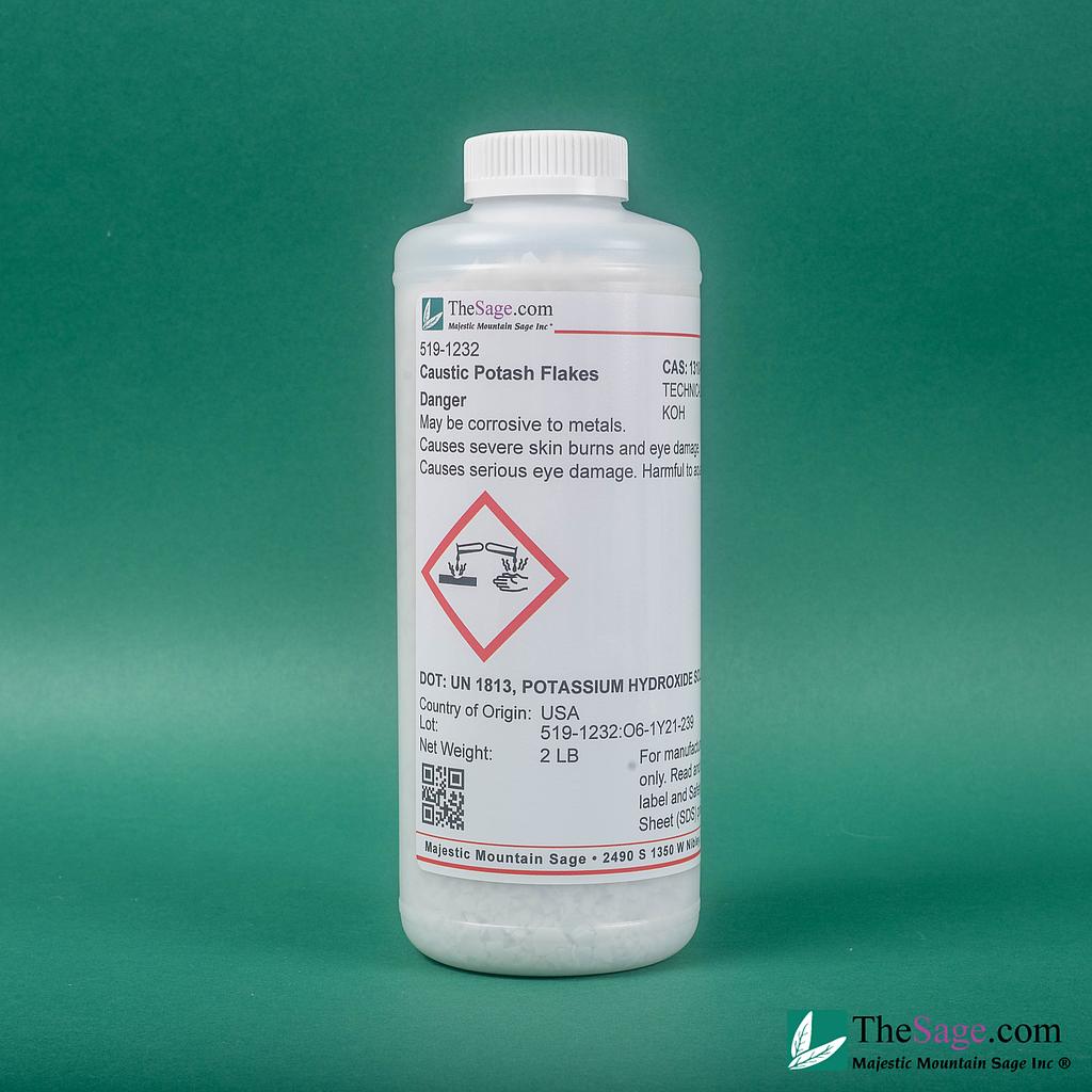 Potassium Hydroxide flake caustic potash 1 lb. -LTD.QTY-KOH